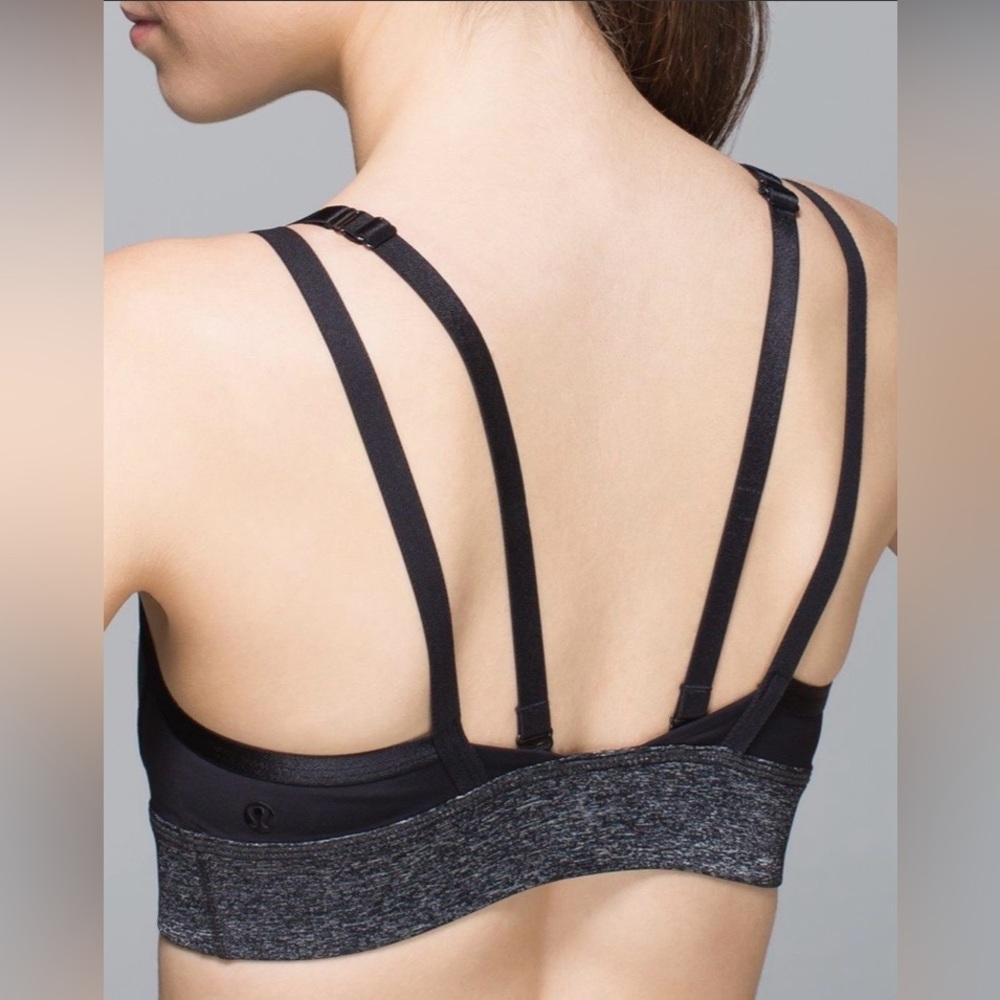 Lululemon If You're Lucky Bra, Black and Heathered Black, 10 - Picture 4 of 14
